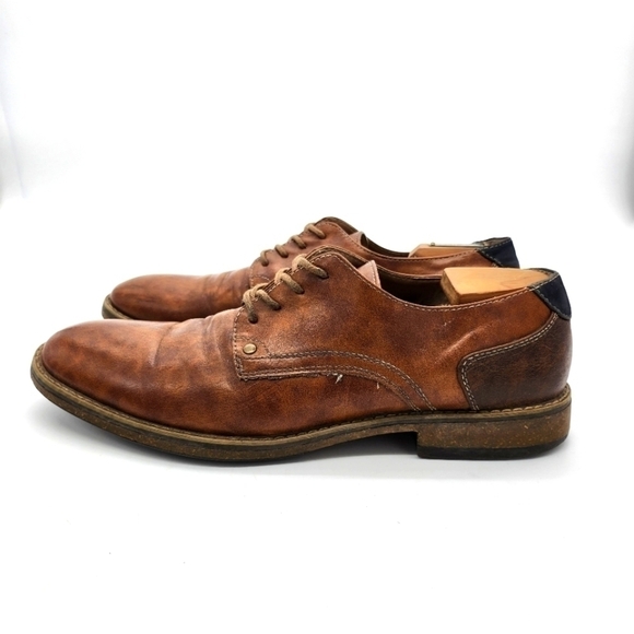 Varese Nick Men's Lace Up Plain Toe Oxford Shoes Size 11 Brown - Picture 1 of 13